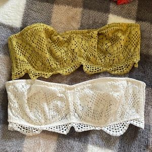 NWOT CREAM Victoria Secret strapless bralette (1) size L